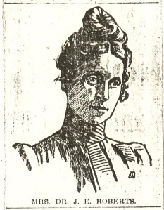 Newspaper drawing of Edith Wilson Roberts